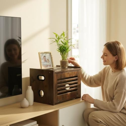 Wooden Router Box with Cable Management - Image 2