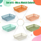 QRRICA 6 Pack Plastic Classroom Storage Baskets, Paper Trays for Classroom Organization & Turn in Trays for Teachers, Students, Desk Organizer Bin 13.8x10.6x3.1 Inch (Morandi) - Image 4