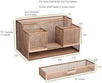 BLU MONACO | Rose Gold Desk Organizer with Sticky Note & File Holder | Metal Mesh Desktop Organizer with Large Drawer & 8 Compartments | Stylish Office, Vanity & Countertop Storage - Image 6