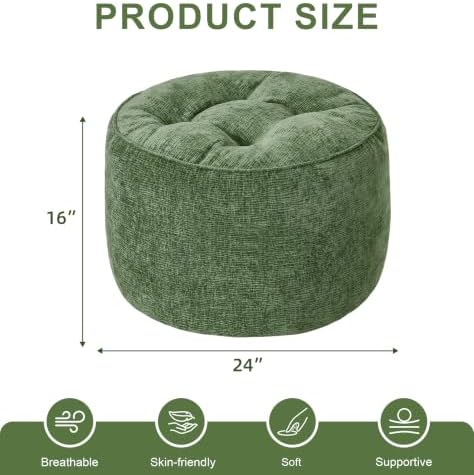 Hobestluk Round Oversized Ottoman Foot Leg Rest Under Desk for Couch - Image 2