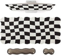 L-SPOUTTO Black Checkered Mouse Pad Set,Scalloped XXL Desk Mat Set by L-SPOUTTO