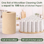 Reusable Microfiber Cleaning Cloth Roll - 100 Pack, 12"x12" Washable Tear-Away Paper Towels, Lint-Free & Streak-Free Rags for Kitchen, Glass, Cars, Electronics, Workshop and Garage(Wheat Beige) - Image 3