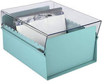 Acrimet 5 X 8 Card File Holder Organizer Box Metal Base Heavy Duty (AZ Index Cards and Divider Included) (Green Color with Clear Crystal Plastic Lid Cover) - Image 3