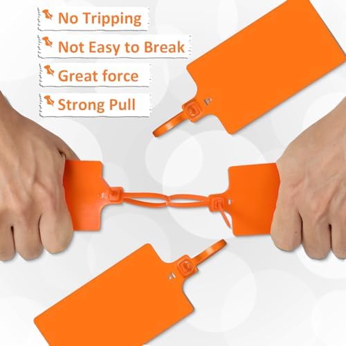 Youyole Plastic Seal Tags Self-Lock 250mm,Orange,2.28 X 3.94 Inches - Image 6