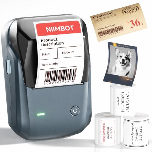 NIIMBOT B1 Pro 300 DPI Label Maker with Red & Black Printing, Blue by NIIMBOT%C2%AE