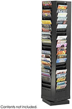 Safco 4325BL Industrial Steel Rotary Magazine & File Rack - 92 Pocket, Black - 360° Rotational Steel Base, 5 lbs. Capacity Per Pocke - Image 2