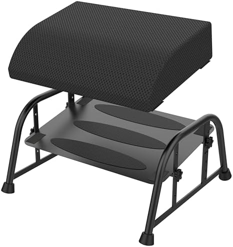 10-Level Adjustable Under Desk Footrest, XL Black Metal Frame by FlixorateALifeofRefinement