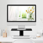 BoYata Monitor Stand, Adjustable Height Metal Desktop Riser, Black - Image 2