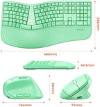 MEETION Ergonomic Keyboard Mouse Combo, Split Design Vertical Mouse Green - Image 5