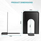 MaxGear 8.5 in Extra Large Heavy Duty Book Ends, Black Metal Bookends - Image 6