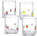 SiliFine 4 Pack Fruit Icon Juice Glasses, 14 oz by SiliFine