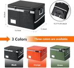 Fireproof Waterproof Document Box with Lock Collapsible Portable File Organizer Hard Shell Storage for Hanging Letter Legal Folders Home Office Safe Orange 15.7x11.2x10.2in - Image 6