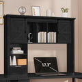 Large Desktop Bookshelf, 47.2" Desk Shelf with Sliding Barn Door by Homiflex