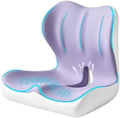 Seat Cushion for Office Chair and Car, Ergonomic Memory Foam Seat Cushion with Lumbar Support Pillow, Orthopedic Cushion for Sciatica & Back Pain, Purple & Light Gray by Unknown