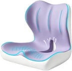 Seat Cushion for Office Chair and Car, Ergonomic Memory Foam Seat Cushion with Lumbar Support Pillow, Orthopedic Cushion for Sciatica & Back Pain, Purple & Light Gray by Unknown