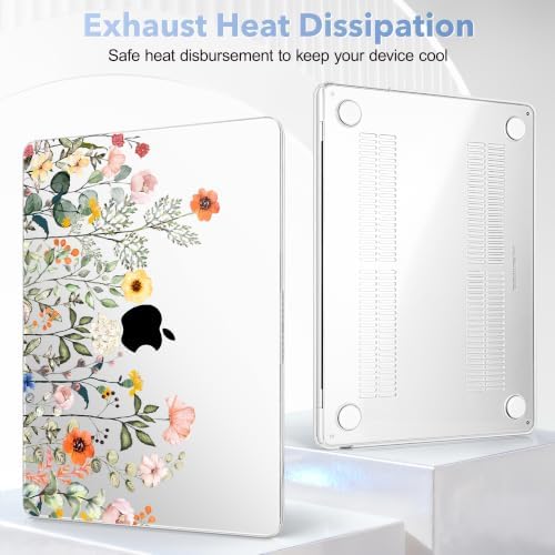 May Chen for M5 MacBook Air 13.6 Inch Case 2026 2025 2024-2022 Release M5 A3449 M4 A3240 M3 A3113 M2 A2681, Plastic Hard Shell Case for MacBook Air 13.6" with Retina Display, Spring & Flowers - Image 5