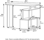 Furinno Moore L-Shape Computer Desk with 3-Tier Shelves, Americano - Image 3