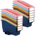 gisgfim 12 Pcs Non-Tip Book Bins with Stabilizer Wings (Boho) by gisgfim