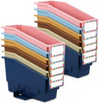 gisgfim 12 Pcs Non-Tip Book Bins with Stabilizer Wings (Boho) by gisgfim