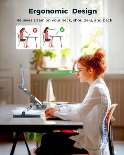Aoviho 360° Rotating Laptop Stand for Desk | Adjustable, Foldable, Portable Aluminum Ergonomic Riser | Compatible with MacBook, Dell, HP & All Laptops 10-16 inch - Image 3
