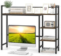 Tangkula 4-Tier Desktop Bookshelf, 38.5" Dorm Desk Hutch, Rustic Brown by TANGKULA