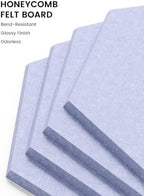 Fluxynara 8-Pack Hexagon Felt Bulletin Board Tiles, Lavender - Image 3