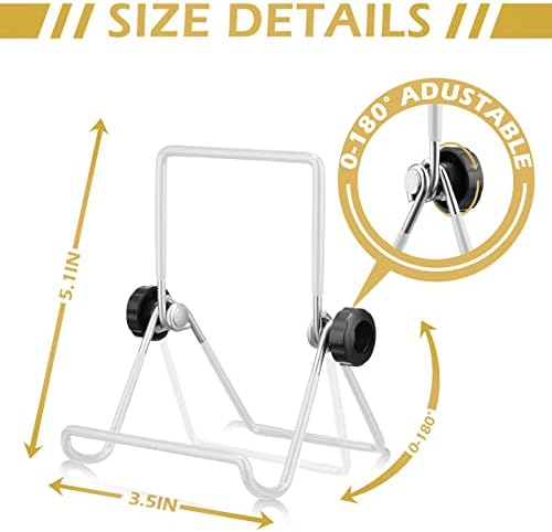Eaasty 24 Pack Book Stand, Adjustable Plate Holders, 3.54'' X 5.12'' Picture Stands for Display, Metal Easels for Tables Photos Frames Comics Books (White) - Image 2
