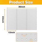 Pegboard Smith Metal Pegboard Panels 12" x 24", 3 Pack Grey Wall Mounted Tool Organizer Boards, Heavy Duty Tool Storage Peg Board for Garage, Workbench, Office, Fits 1/4" Peg Hooks - Image 4