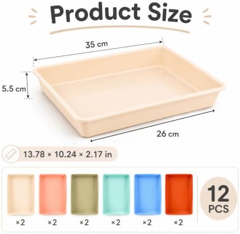 Defresit 12 Pcs Letter Size Flat Storage Paper Trays for Classroom - Image 2