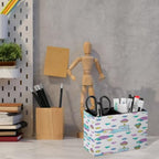 PU Leather Multi-Compartment Pen Holder Desktop Organizer Pencil Cup Storage Caddy for Office Home Supplies Winter Holidays Christmas Ornaments in Warm Colors - Image 6