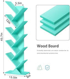 10 Tier Tree Book Shelf, Floor Standing Wood Bookshelf for Narrow Space - Image 3