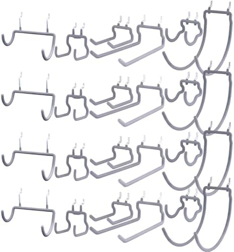 KINOMI 24 Pack Pegboard Hooks Heavy Duty Tool Hooks Pegboard Drill Holder Power Tool Holder, Value Set, Large Pegboard Accessories and Hooks for Tools, Power Drills, Art and Craft Supplies etc by KINOMI