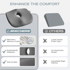 Skechers Seat Cushion Memory Foam,Donut Pillow Office Chair Cushion for Tailbone Pain Relief,Butt Pillow for Office Chair,Car seat Cushion,Long Sitting Office Workers,and Car Drivers,Grey - Image 6