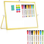 16" x 12" Double-Sided Magnetic White Board Dry Erase Board & 8 Colors Magnetic Dry Erase Markers by AMUSIGHT