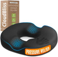 CloudBliss Donut Pillow Stadium Seat Cushion for Tailbone Pain Relief and Hemorrhoids, Memory Foam Seat Chair Cushion, Portable Seat Cushions for Bleachers, Car, Home & Office by CloudBliss