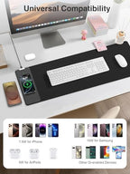 Wireless Charging Mouse Pad, 31.5"x11.8" Large Desk Mat, Smooth Glide - Image 4