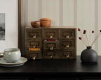 Kate and Laurel Apothecary Wood Desk Drawer Set, 9 Drawers, Rustic Brown - Image 2
