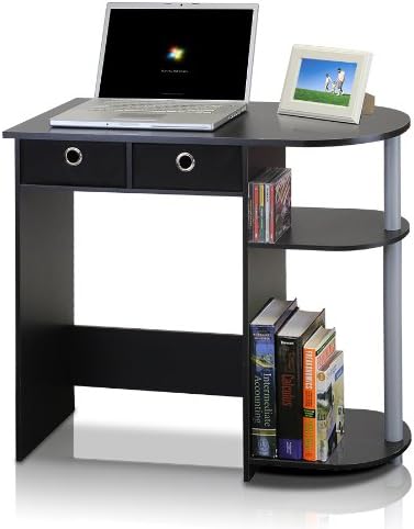 Furinno GO GREEN Desk, 31.5" Wide Gaming Desk with 2 Side Shelves and Storage Bins, Computer Desk, Office Desk for Home Office, Study Room, Dorm, Bedroom, Black by Furinno-FitsYourSpaceFitsYourBudget