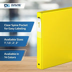 Premium Economy 3-Ring Binder, Spine Label, 1" Round Rings, Yellow, 6 Pack - Image 4