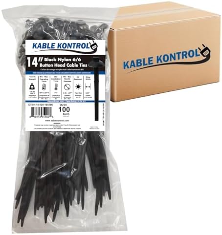 Kable Kontrol Buckle Cable ties, 14 Inch 1500 Pcs, 120 Lbs Test, Black by KABLEKONTROL%C2%AE