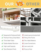 prueBox Under Shelf Storage Basket Organizer Adjustable Hanging Holder with Knob Lock, Heavy Duty Metal Panel for Pantry, Kitchen, Office, Closet, 11.8"-19.3" Wide, White, 1 Pack - Image 4