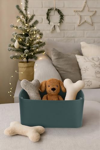 HofferRuffer Faux Leather Storage Baskets Bins with Velvet Lining for Organizing, Storage, Gifts, Set of 3 Nesting Shelf Baskets Decorative Storage Boxes for Home Organization (Green) - Image 5