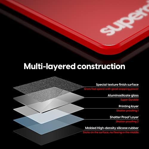 Pulsar Gaming Gears Superglide Pad v1 Glass Mouse Pad, L, Red - Image 3