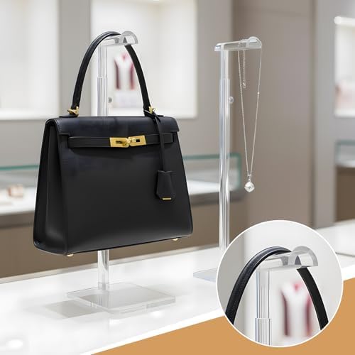 AceOrbit 3 Pcs Acrylic Purse Display Stand, 9.5" to 16" Clear Handbag Rack - Image 6