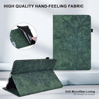 for Kindle Fire HD 8 Tablet Case 8th/7th/6th Generation 8 inch with Card Slots, Flower Pattern Embossed PU Leather Folio Wallet Case for Kindle Fire HD 8 2018/2017/2016, Green - Image 5
