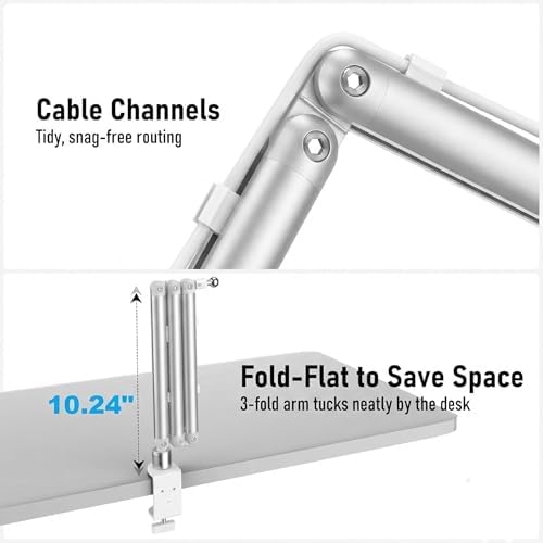 Portable Monitor Stand 15.6", Heavy Duty Tablet Arm Mount with Desk Clamp - Image 7