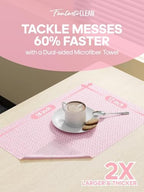 Fantasticlean Microfiber Cleaning Cloth Roll- 18'' x 12'', 36 Sheets (Pink) - Image 3