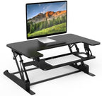 Mount-It! Standing Desk Converter - Height Adjustable Stand Up Desk with Gas Spring Riser - Wide 36 Inch Sit Stand Workstation Fits Dual Monitors – Black (MI-7926) by Mount-It