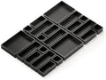 SpaceAid 21-Piece Bamboo Drawer Organizer Storage Boxes Set, Wood Tray Junk Drawer Organizers Multi-Use Divider Bins for Kitchen, Bathroom, Office Desk and Makeup Organization (21 Pack, Black) by SpaceAid