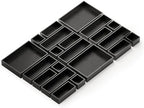SpaceAid 21-Piece Bamboo Drawer Organizer Storage Boxes Set, Wood Tray Junk Drawer Organizers Multi-Use Divider Bins for Kitchen, Bathroom, Office Desk and Makeup Organization (21 Pack, Black) by SpaceAid